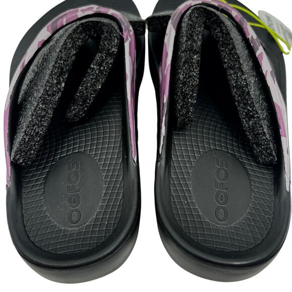 NEW Oofos Oolala Flip Flops Thong Sandals Womens 5 Limited Edition Purple Camo - Picture 4 of 6